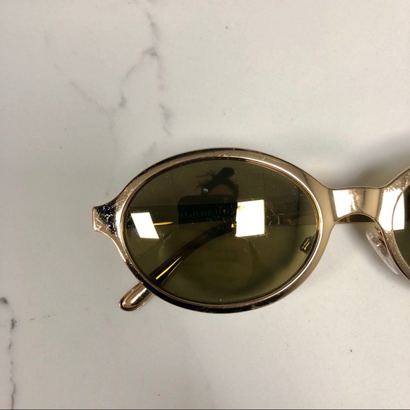 BURBERRY Vintage Gold Frame Oval Sunglasses - Picture 6 of 8